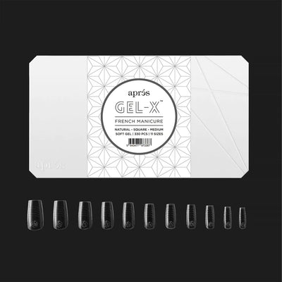 APRES - Gel-X Tip Box - French Manicure Natural Square Medium 330 pc
