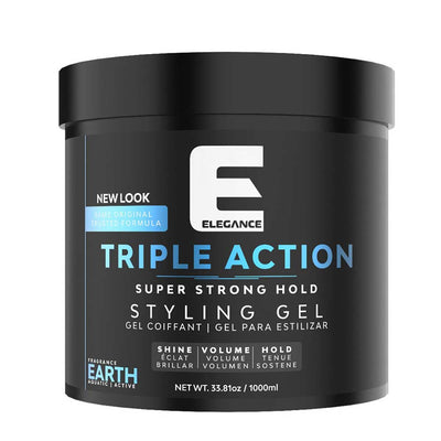 ELEGANCE Triple Action Super Strong Hold Hair Gel - Earth 1000ml.