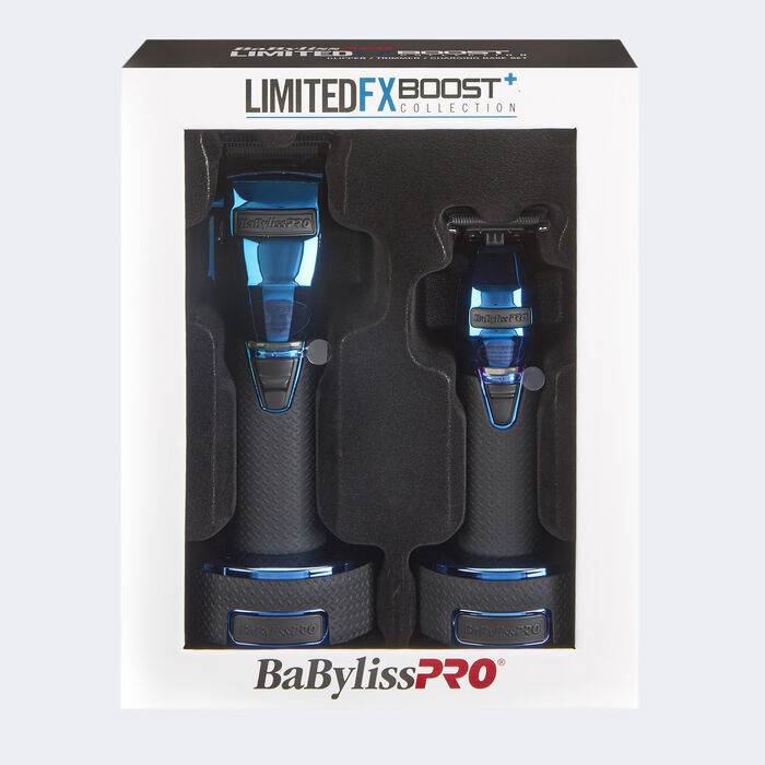 BaBylissPRO - LimitedFX Boost+ Collection with Clipper, Trimmer & Charging Base Set - Blue Chrome