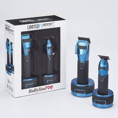 BaBylissPRO - LimitedFX Boost+ Collection with Clipper, Trimmer & Charging Base Set - Blue Chrome