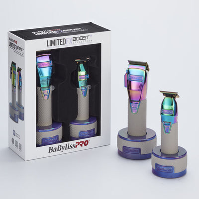 BABYLISSPRO - LIMITEDFX BOOST+ COLLECTION WITH CLIPPER, TRIMMER & CHARGING BASE SET - IRIDESCENT