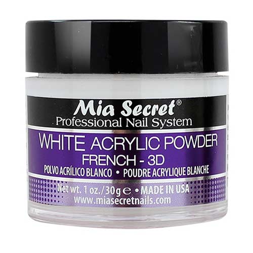 MIA SECRET Acrylic Powder - White French 3D
