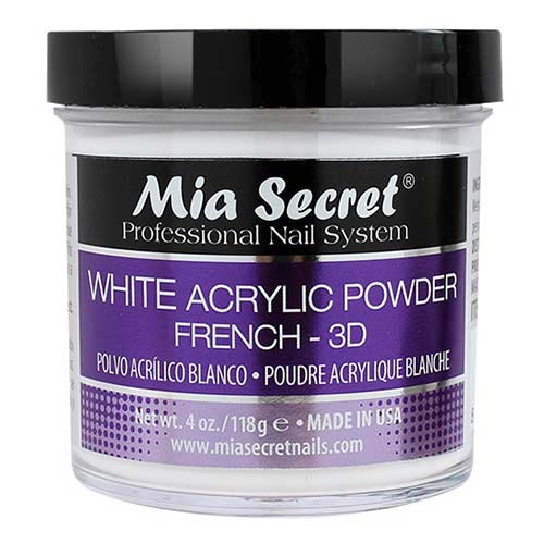 MIA SECRET Acrylic Powder - White French 3D