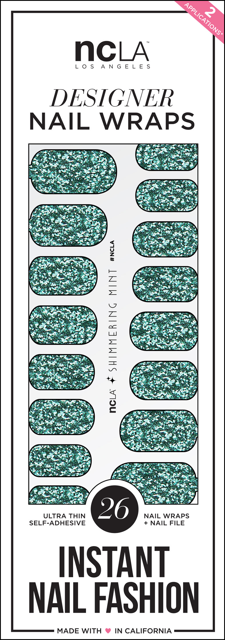 NCLA Designer Nail Wraps - Shimmering Mint